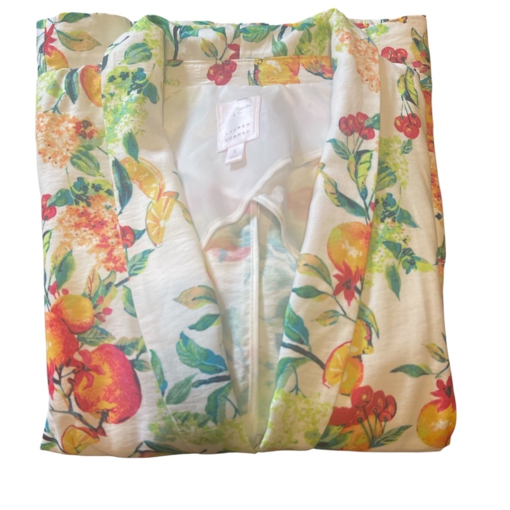 LC Lauen Conrad Fruited Vines Blazer Size S 6/8